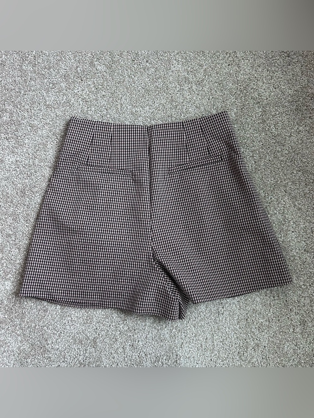 Zara Gingham Plaid Faux Button Skort High Rise Pink Black Size Medium Never Worn - Picture 7 of 7